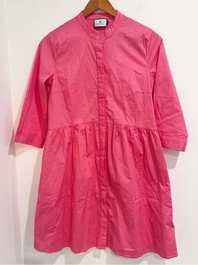NWOT Tuckernuck Royal Cotton Poplin Shirt Dress Poppy/watermelon pink
